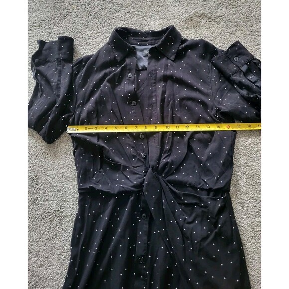 Rag & Bone Lucas Twist-Front Collared Black Printed Viscose Shirtdress Size S - Picture 7 of 10